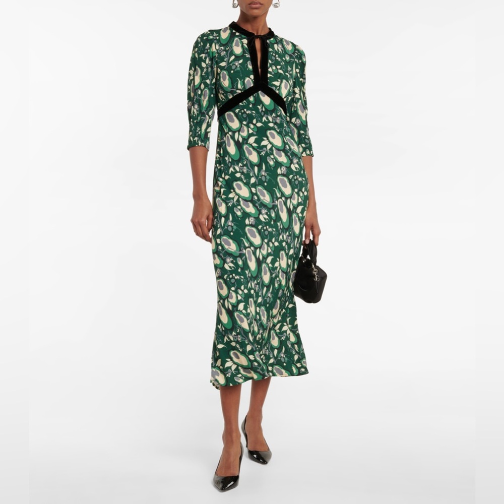 RIXO Green and Black Midi Dress - Picture 2 of 9